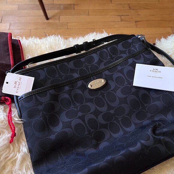 Coach 12CM Signature File Crossbody Handbag 36378 - Black - Picture 2 of 6